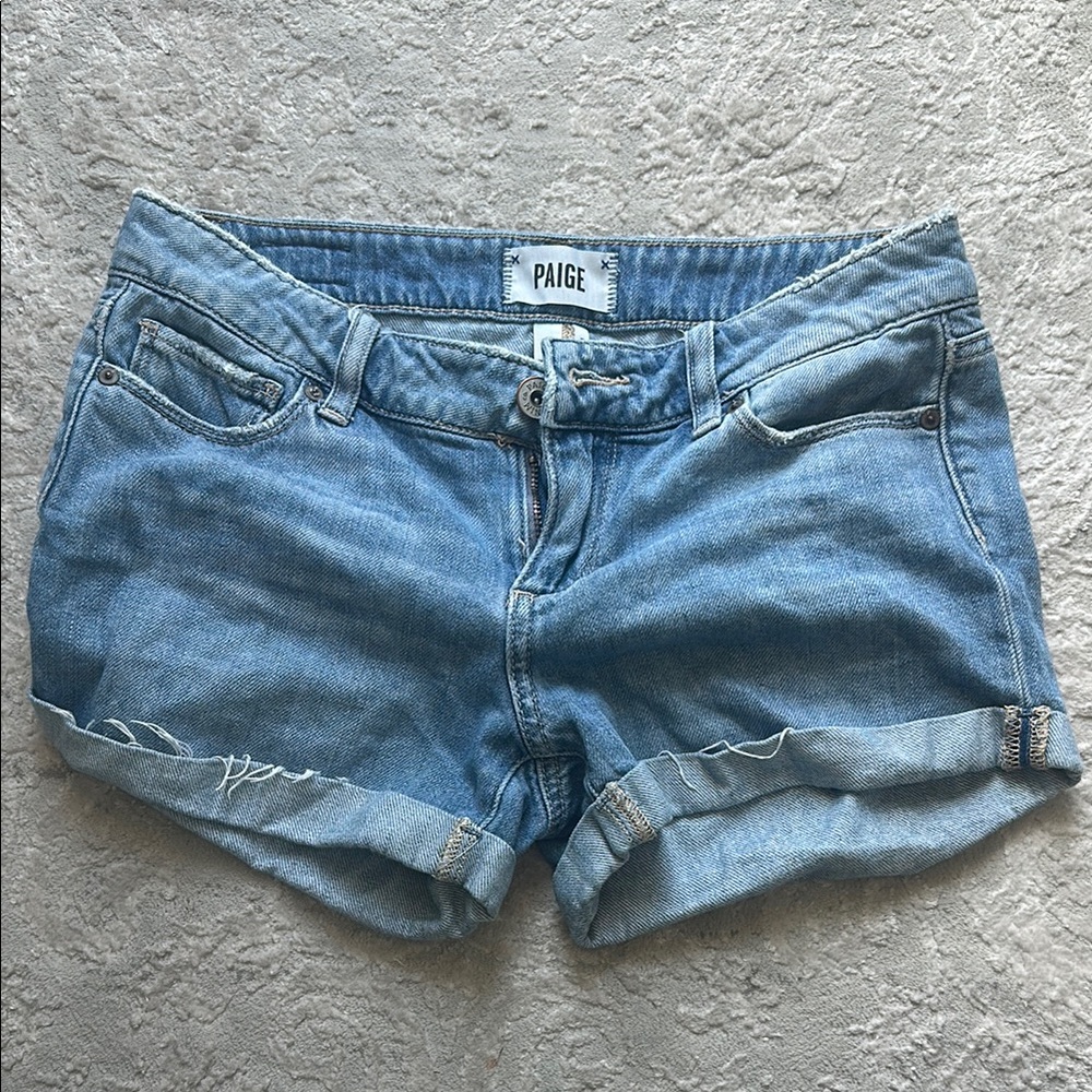 PAIGE Jimmy Jimmy Blue Jean Shorts Light Wash